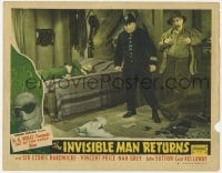 1r268 INVISIBLE MAN RETURNS LC #4 R1948 H.G. Wells, Nan Grey on bed, cop Boulton & Forrester Harvey!