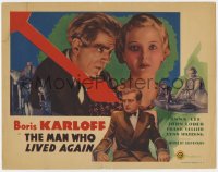 1r190 MAN WHO LIVED AGAIN TC 1936 love crazed scientist Boris Karloff switches people's minds, rare!