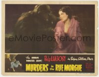 1r288 MURDERS IN THE RUE MORGUE LC #4 R1948 best close up of fake ape with sexy Sidney Fox!