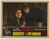 1r292 MURDERS IN THE RUE MORGUE LAMINATED LC #6 R1948 Bela Lugosi & Noble Johnson as Janos The Black One!