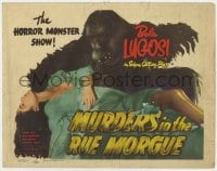 1r291 MURDERS IN THE RUE MORGUE TC R1948 best image of giant fake ape over sexy Sidney Fox!