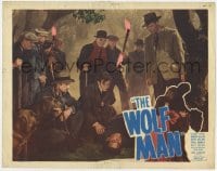 1r337 WOLF MAN LC #8 R1948 Claude Rains & men find unconscious Lon Chaney after he's human again!