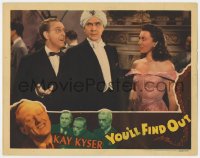 1r221 YOU'LL FIND OUT LC 1940 creepy Bela Lugosi wearing turban between Kay Kyser & Ginny Simms!