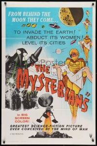 1r520 MYSTERIANS 1sh 1959 they're abducting Earth's women & leveling its cities, RKO printing!