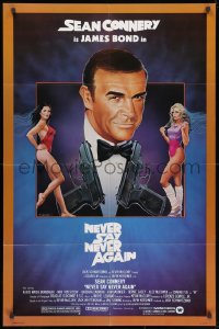 1r522 NEVER SAY NEVER AGAIN 1sh 1983 art of Sean Connery as James Bond 007 by Rudy Obrero!