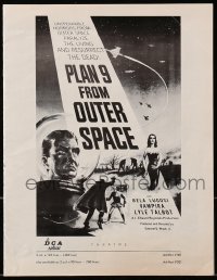 1r379 PLAN 9 FROM OUTER SPACE pressbook 1958 directed by Ed Wood, arguably the worst movie ever!