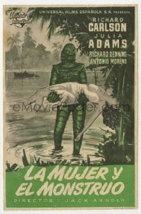 1r054 CREATURE FROM THE BLACK LAGOON Spanish herald 1954 MCP art of monster & sexy Julie Adams!