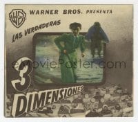 1r060 HOUSE OF WAX Spanish herald 1953 3-D, cool die-cut cover to create great 3D effect!