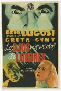 1r061 HUMAN MONSTER Spanish herald R1940s completely different art of Bela Lugosi, Edgar Wallace!