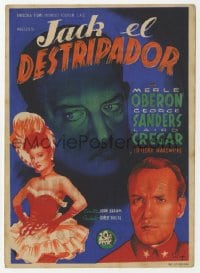 1r063 LODGER Spanish herald 1945 Laird Cregar as Jack the Ripper, Sanders, Oberon, Soligo art!