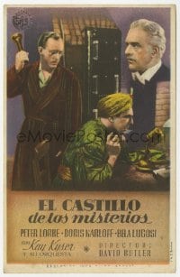 1r079 YOU'LL FIND OUT microphone style Spanish herald 1942 Boris Karloff, Lugosi & Kyser, different!