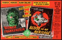 1r021 I WAS A TEENAGE FRANKENSTEIN/BLOOD OF DRACULA English trade ad 1958 AIP horror double-bill!