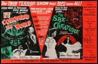 1r022 IT CONQUERED THE WORLD/SHE-CREATURE English trade ad 1956 twin terror show tops them all!