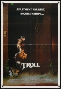 1r570 TROLL 1sh 1985 wacky image of monster hiding behind door, produced by Albert Band!