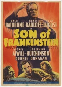 1r145 SON OF FRANKENSTEIN mini WC 1939 Boris Karloff, Basil Rathbone, Bela Lugosi, ultra rare!