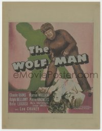 1r144 WOLF MAN trade ad 1941 great different image of monster Lon Chaney Jr. over Evelyn Ankers!