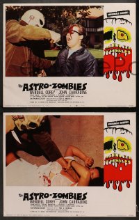 1r355 ASTRO-ZOMBIES 6 LCs 1968 great wild art of creature eating sexy girl & holding severed head!