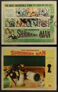 1r344 INCREDIBLE SHRINKING MAN 8 LCs 1957 Jack Arnold classic, Reynold Brown sci-fi art on tc!