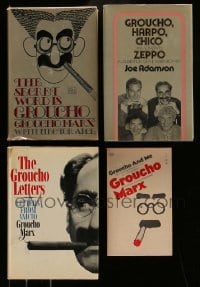 1s763 LOT OF 3 MARX BROTHERS HARDCOVER BOOKS & 1 SOFTCOVER BOOK 1950s-70s Groucho, Harpo, Chico