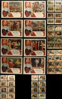 1s388 LOT OF 72 LOBBY CARDS 1940s-1950s complete sets of 8 cards from 9 different movies!