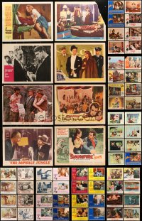 1s375 LOT OF 94 LOBBY CARDS 1950s-1970s incomplete sets from a variety of different movies!