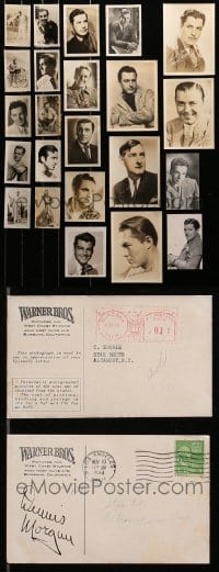 1s659 LOT OF 23 1930S-40S FAN PHOTOS AND POSTCARDS OF MALE STARS 1930s-1940s great portraits!