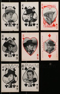 1s673 LOT OF 8 COWBOY ACTOR ARCADE CARDS 1950s cool star portraits in playing card design!