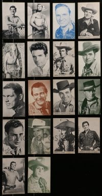 1s658 LOT OF 18 ACTOR ARCADE CARDS 1950s-1960s John Wayne, Marlon Brando & other leading men!