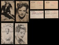 1s642 LOT OF 4 WARNER BROS POSTCARDS 1940s Lauren Bacall, Jane Wyman, Janis Paige, Alexis Smith!