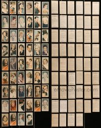 1s710 LOT OF 52 GODFREY PHILLIPS ENGLISH CIGARETTE CARDS 1930s color portraits with info on back!