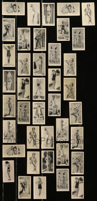 1s704 LOT OF 40 BATHING BELLES ENGLISH CIGARETTE CARDS 1930s portraits of sexy girls in swimsuits!
