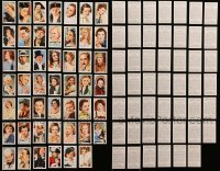 1s706 LOT OF 48 PORTRAITS OF FAMOUS STARS ENGLISH CIGARETTE CARDS 1930s great color images!