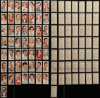 1s708 LOT OF 50 FILM STARS ENGLISH CIGARETTE CARDS 1940s great color portraits with info on back!