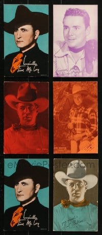 1s669 LOT OF 6 COWBOY ARCADE CARDS 1940s-1950s Tim McCoy, Hoot Gibson, Russell Hayden, Donovan!