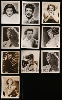 1s946 LOT OF 10 4x5 PHOTOS 1940s-1950s great portraits of leading & supporting actresses!