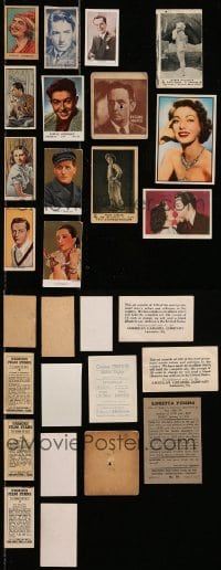 1s654 LOT OF 14 CANDY CARDS AND OTHER CARDS 1920s-1950s great portraits of actors & actresses!