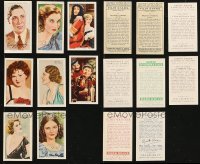 1s713 LOT OF 8 ENGLISH CIGARETTE CARDS 1920s-1930s great portraits with info on the back!