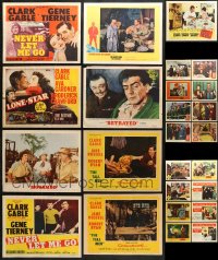 1s432 LOT OF 25 LOBBY CARDS FROM CLARK GABLE MOVIES 1940s-1960s incomplete sets from his movies!