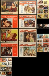 1s420 LOT OF 34 LOBBY CARDS FROM CHARLTON HESTON MOVIES 1950s-1980s incomplete sets!