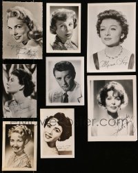 1s744 LOT OF 8 FAN PHOTOS WITH FACSIMILE OR SECRETARIAL SIGNATURES 1940s-1950s Liz Taylor & more!
