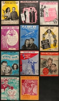 1s108 LOT OF 11 SHEET MUSIC 1940s great songs from a variety of different movies!
