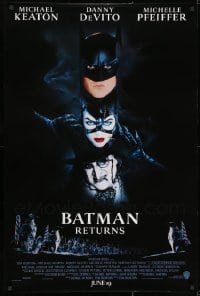 1s613 LOT OF 5 UNFOLDED 27X40 BATMAN RETURNS ADVANCE ONE-SHEETS 1992 Keaton, DeVito, Pfeiffer