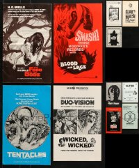 1s075 LOT OF 11 UNCUT HORROR/SCI-FI PRESSBOOKS 1970s advertising images for scary movies!
