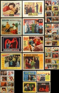 1s412 LOT OF 44 1950S LOBBY CARDS 1950s great scenes from a variety of different movies!