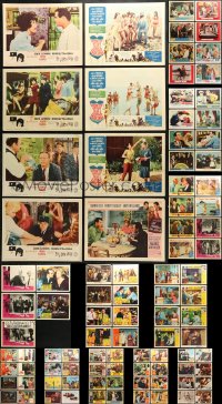 1s376 LOT OF 93 LOBBY CARDS 1950s-1960s incomplete sets from a variety of different movies!