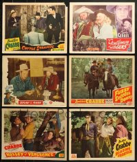 1s460 LOT OF 6 LOBBY CARDS FROM BUSTER CRABBE MOVIES 1940s great scenes from cowboy westerns!