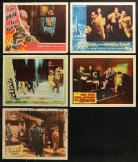 1s461 LOT OF 5 HORROR/SCI-FI LOBBY CARDS 1950s-1960s great scenes from scary movies!