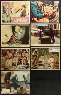 1s060 LOT OF 7 ENGLISH LOBBY CARDS 1960s-1970s great scenes from a variety of different movies!