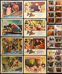 1s418 LOT OF 34 LOBBY CARDS FROM JEAN SIMMONS MOVIES 1940s-1970s incomplete sets from her movies!