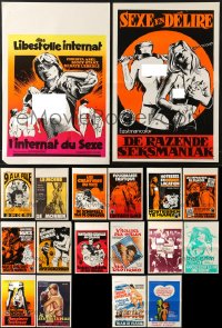 1s475 LOT OF 24 FORMERLY FOLDED SEXPLOITATION BELGIAN POSTERS 1960s-1970s a variety of sexy images!